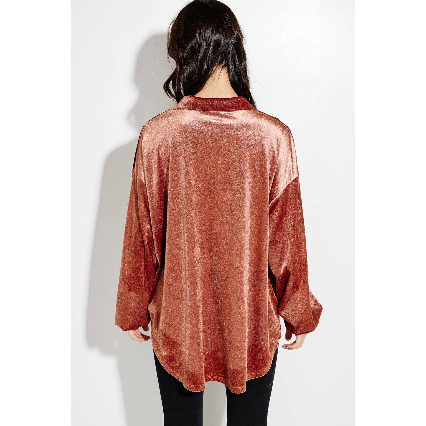 Velvet Button up Bishop Sleeve