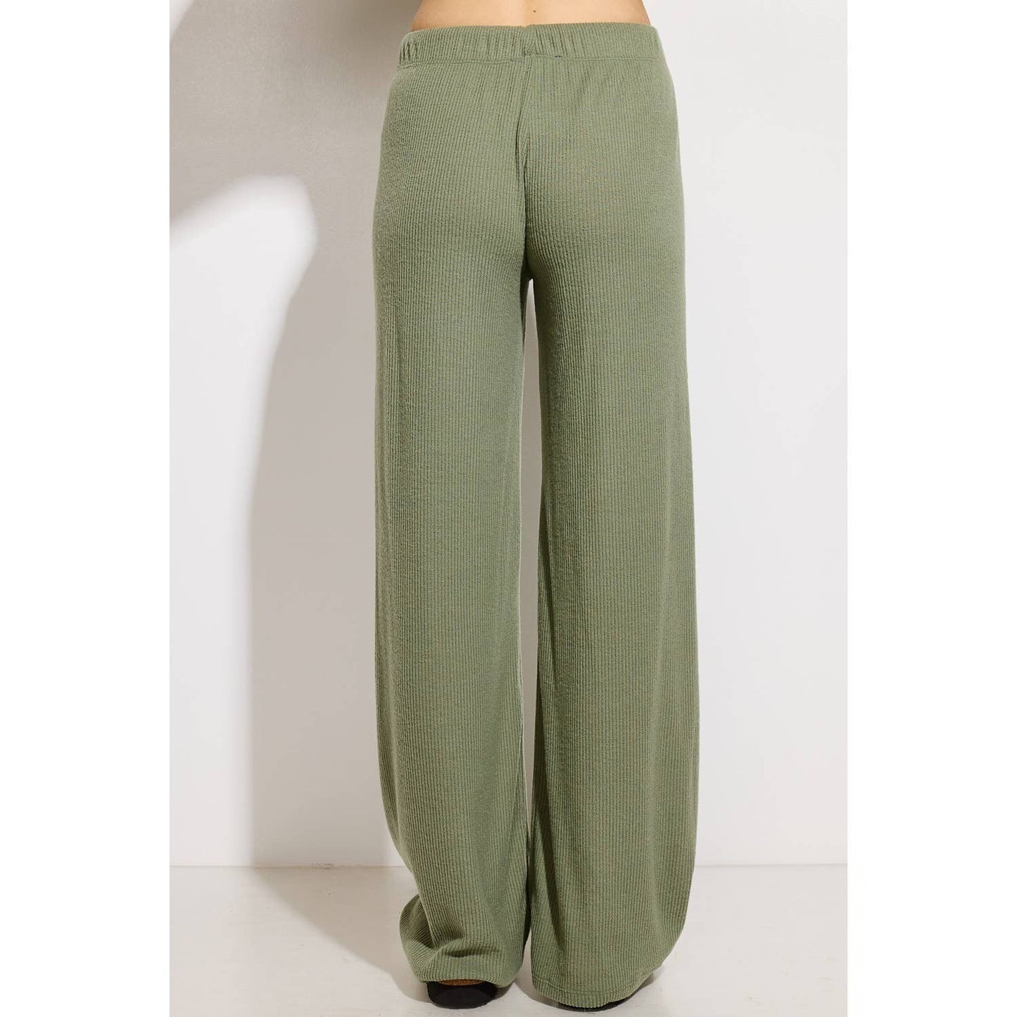 Solid Ribbed Hoodie Loungewear Set